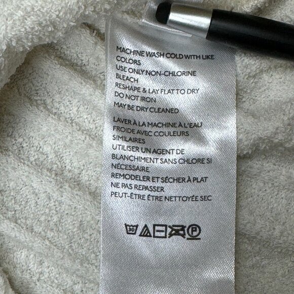 Ivory Ribbed Henley Long-Sleeve Sweater Womens Medium Button Detail Lightweight - Picture 14 of 15